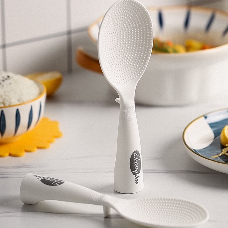 Kitchen Gadgets On Sale - 直立プラスチックしゃもじ炊飯器サービングスプーンテフロン加工へら家庭用高温食品シャベルキッチン用品
