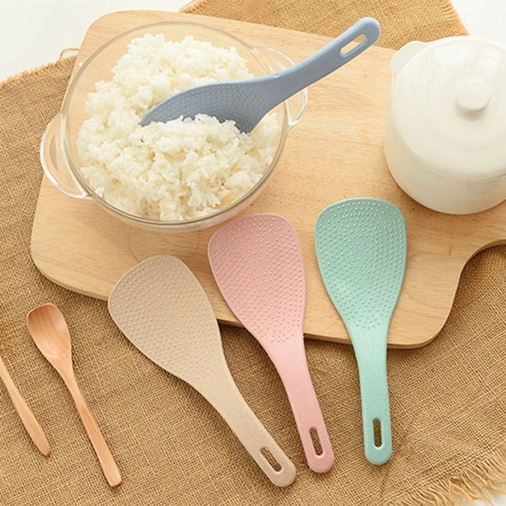 Kitchen Gadgets On Sale - 小麦麦わらスプーン、プラスチック、ベージュ、ピンク、ブルー、グリーン、プライスパドル、ロングハンドル、キッチン用品、キッチンアクセサリー