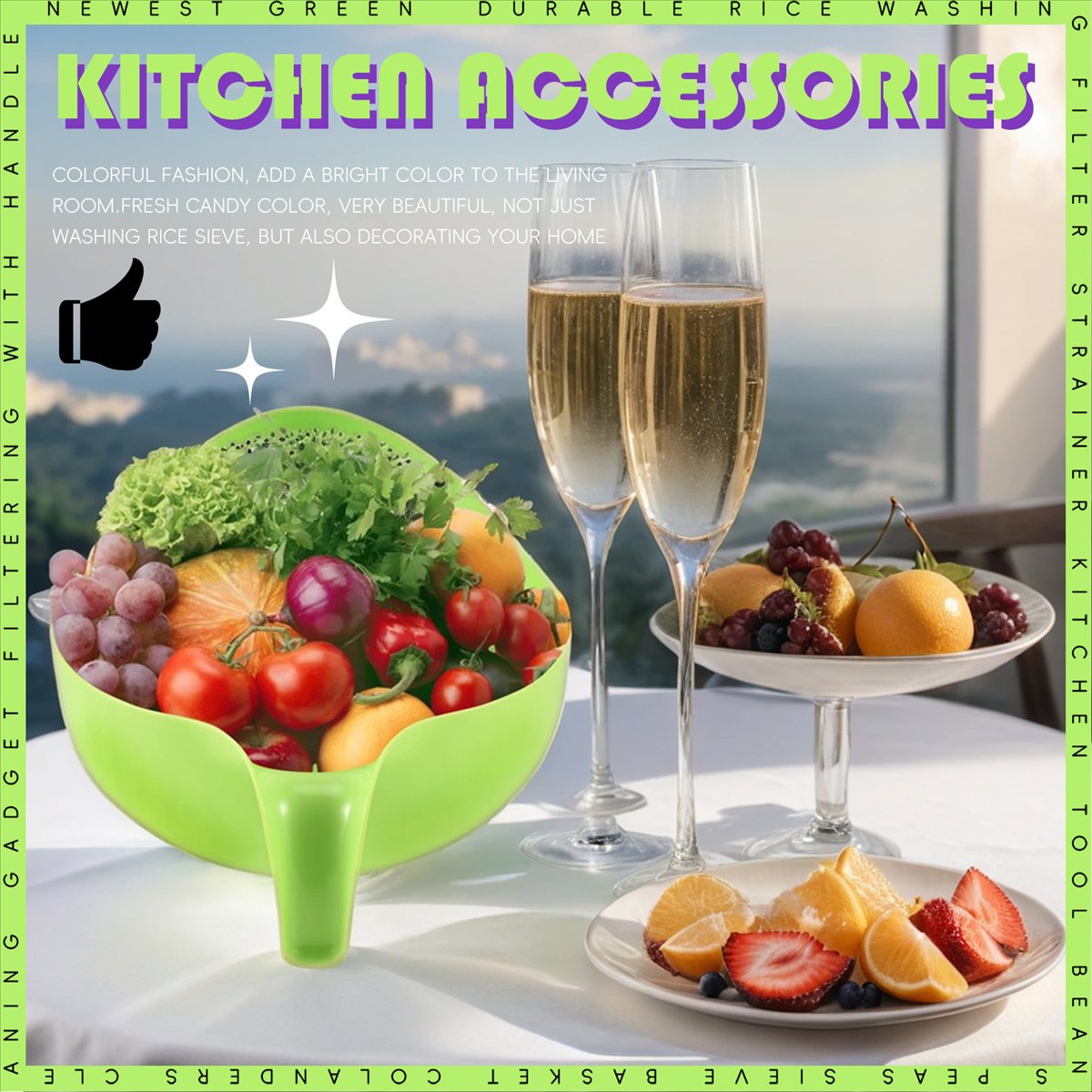 Kitchen Gadgets Rice Filter - ABZT 米とぎフィルターストレーナー キッチンツール 豆・エンドウ豆用ふるい バスケット ザル