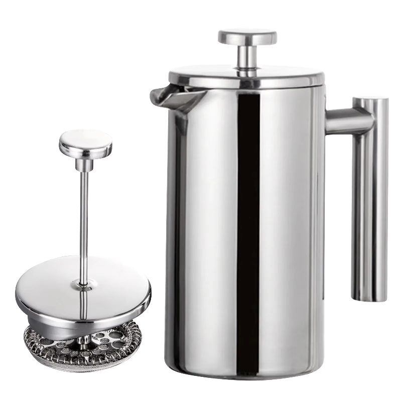 French Press Coffee Maker - 350ml/800ml/1000ml コーヒーメーカー、フレンチプレス式コーヒーメーカー、ステンレス製二重構造断熱コーヒーポット