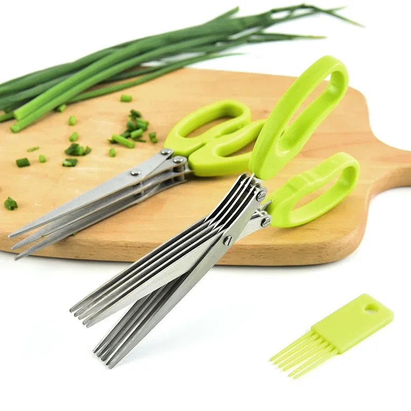 多層キッチンはさみステンレス鋼野菜カッターネギハーブ海苔スパ - Kitchen Gadgets That Make Life Easier のレビューと価格