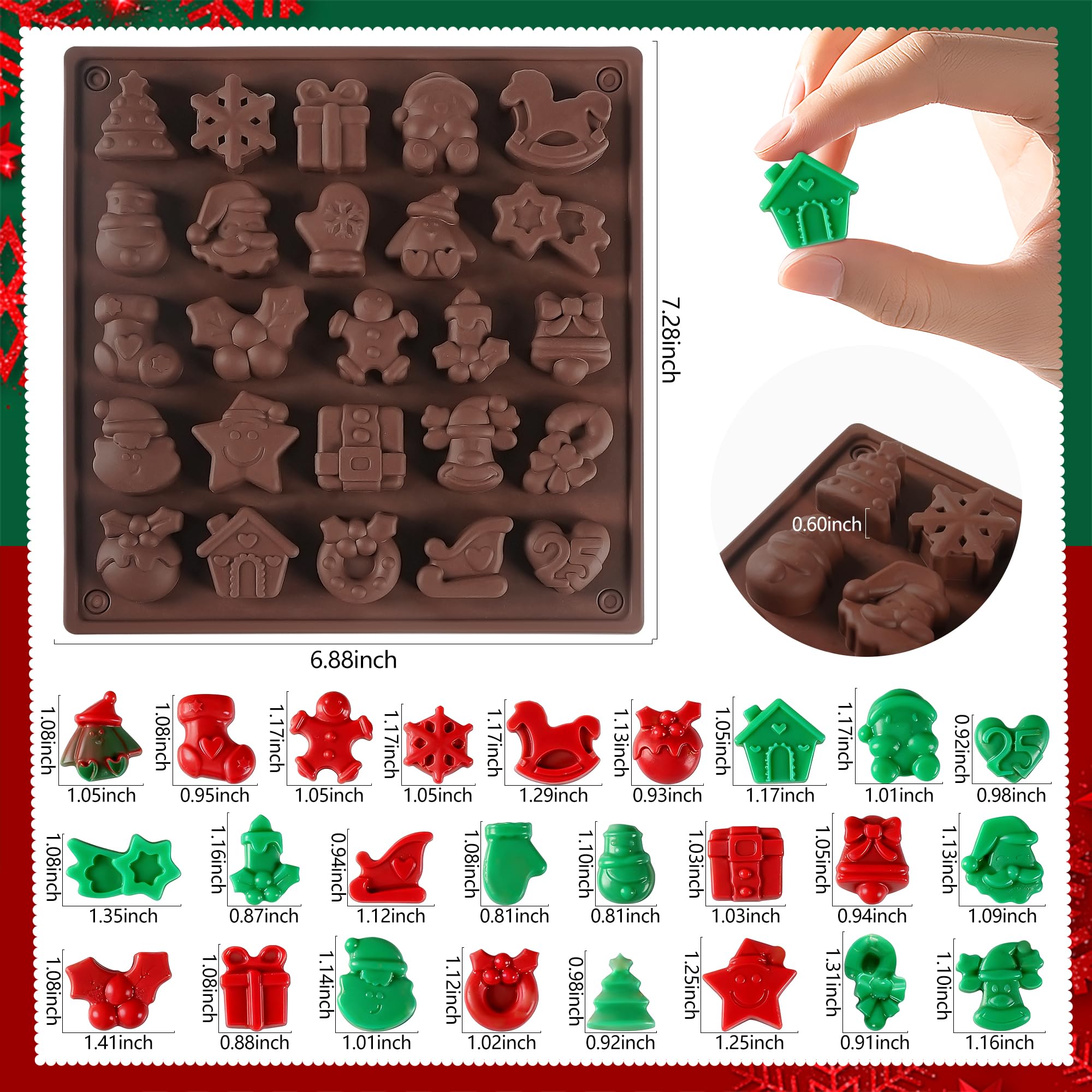 1-2個入り クリスマスシリコンモールド フォンダンチョコレ - Silicone Mold Baking のレビューと価格