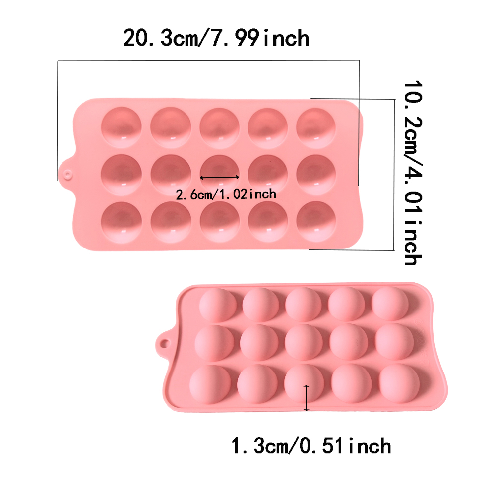 15 キャビティ半円形チョコレートシリコンモールド、キッチン - Silicone Mold Baking のレビューと価格