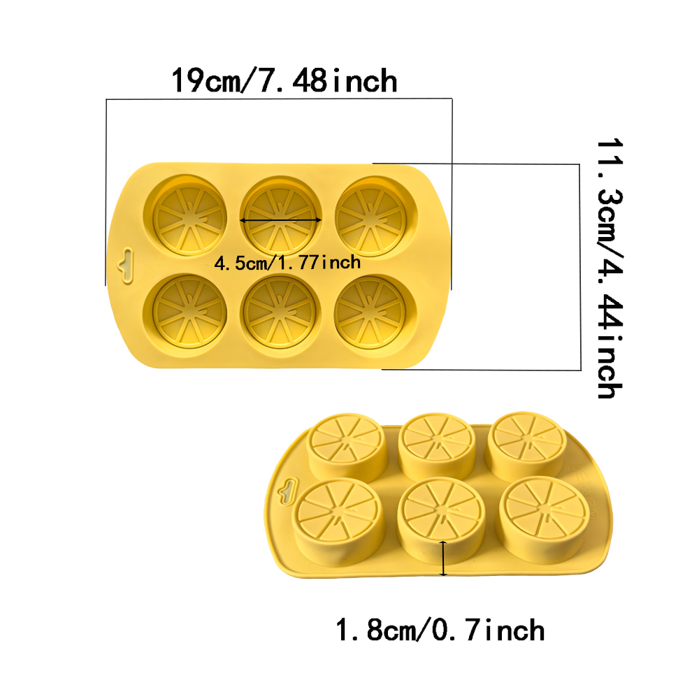 1個の6つの空洞を持つレモン型シリコンモールド、チョコレート - Silicone Mold Baking のレビューと価格