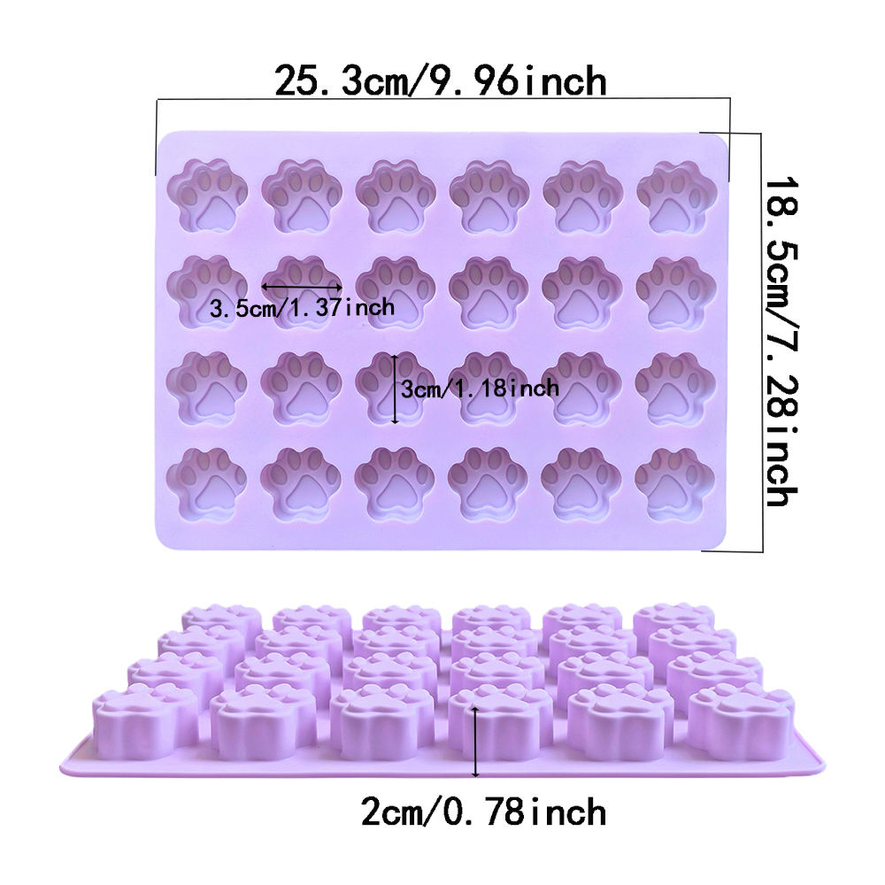 1pc 24 穴猫の足の形のチョコレートシリコンモールド 3 - Silicone Mold Baking のレビューと価格