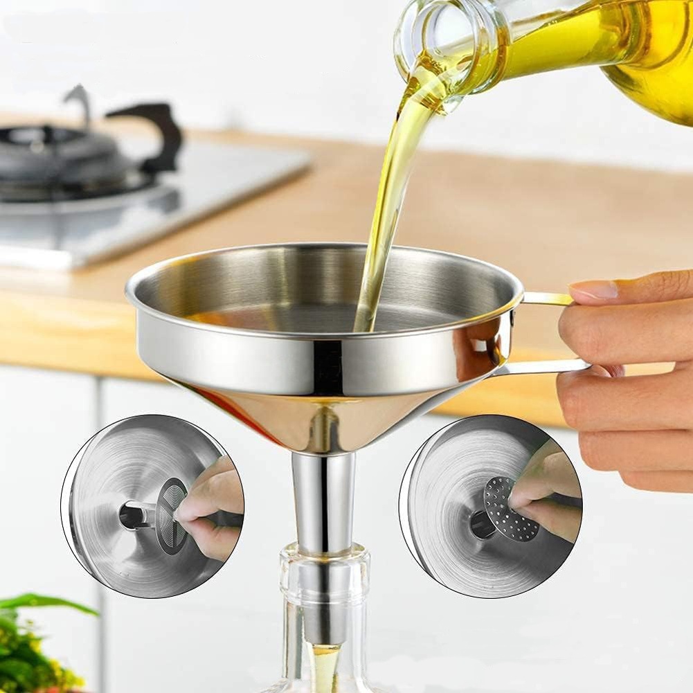 1Pc ステンレス鋼食用油漏斗広口キッチンアクセサリーバービ - Kitchen Gadgets That Make Life Easier のレビューと価格