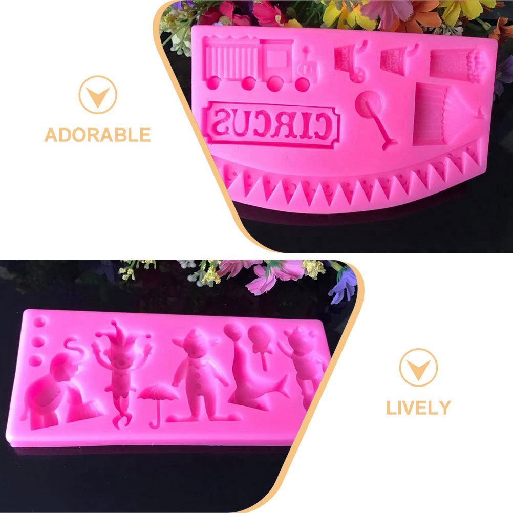 2個セット サーカス柄シリコンフォンダンモールド ケーキ、カ - Silicone Mold Baking のレビューと価格