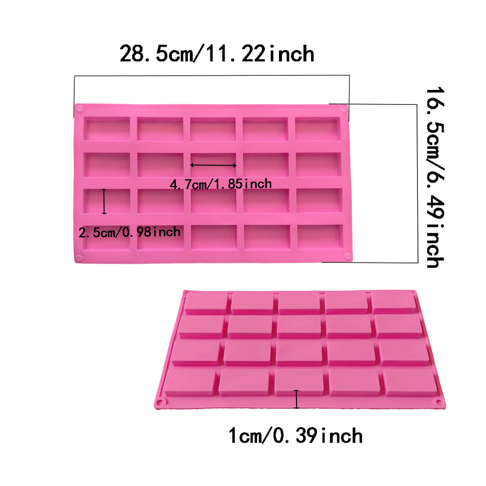 1個 20個の空洞を持つ長方形シリコンモールド、チョコレート - Silicone Mold Baking のレビューと価格