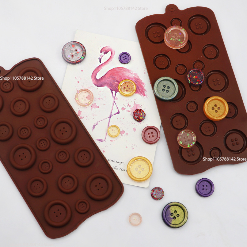 19個の型が入ったチョコレート型トレイ。ボタン型。DIYケー - Silicone Mold Baking のレビューと価格