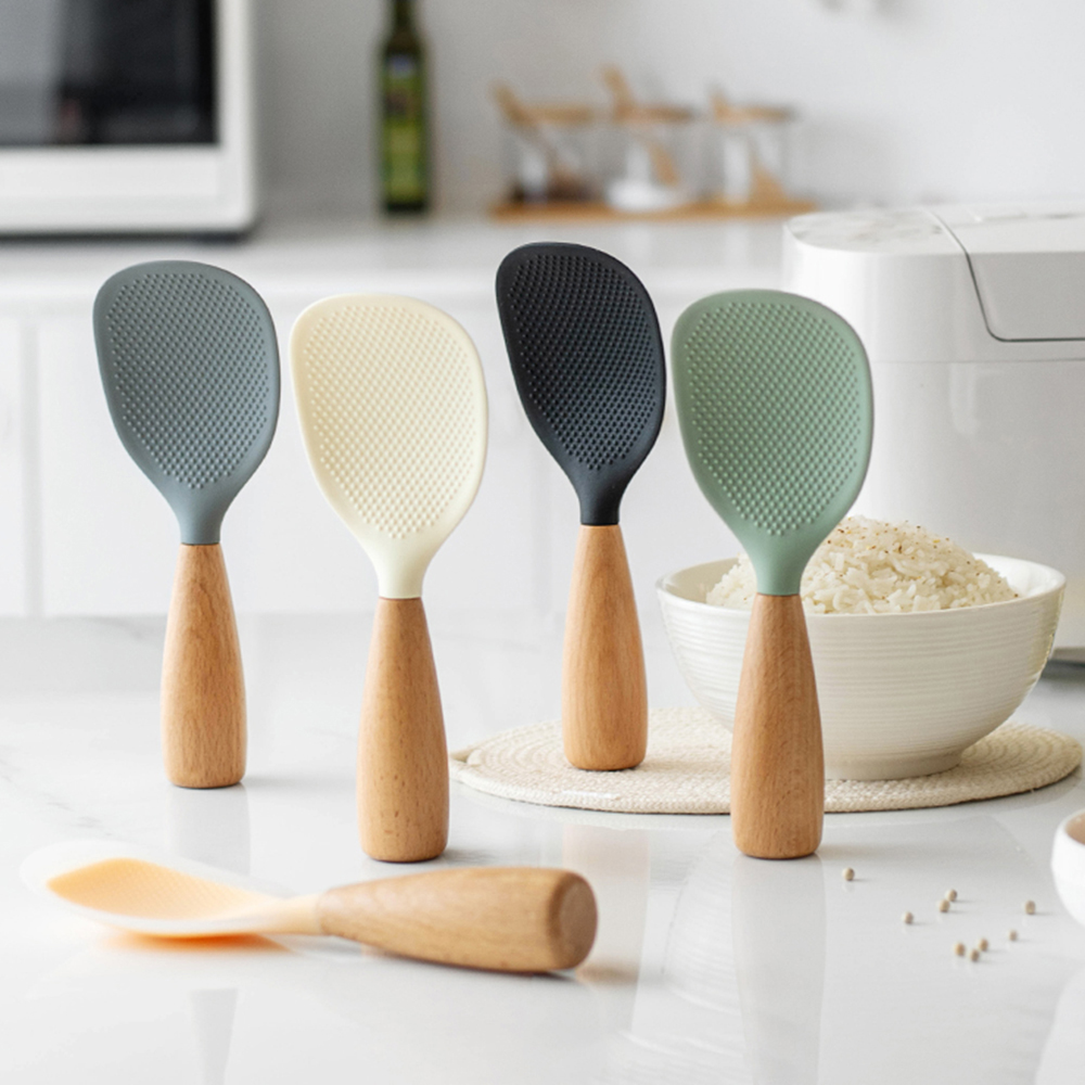 ノンスティック 1 個シリコーンしゃもじ調理スプーン火傷防止 - Kitchen Gadgets On Sale のレビューと価格