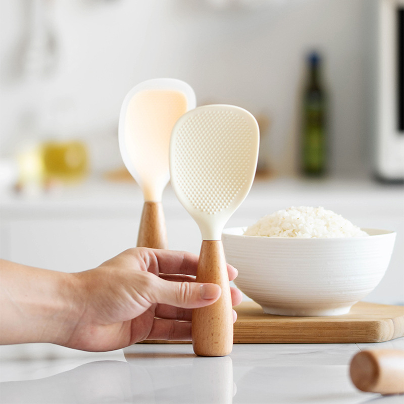 ノンスティック 1 個シリコーンしゃもじ調理スプーン火傷防止 - Kitchen Gadgets On Sale のレビューと価格