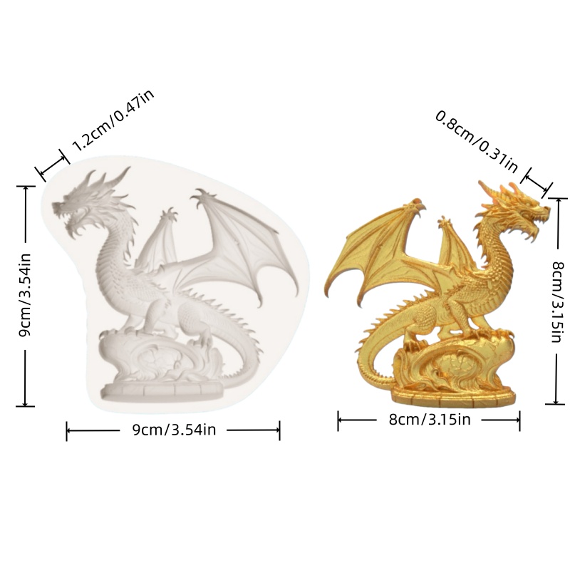 高精度ファンタジードラゴン型シリコンモールド チョコレートフ - Silicone Mold Baking のレビューと価格