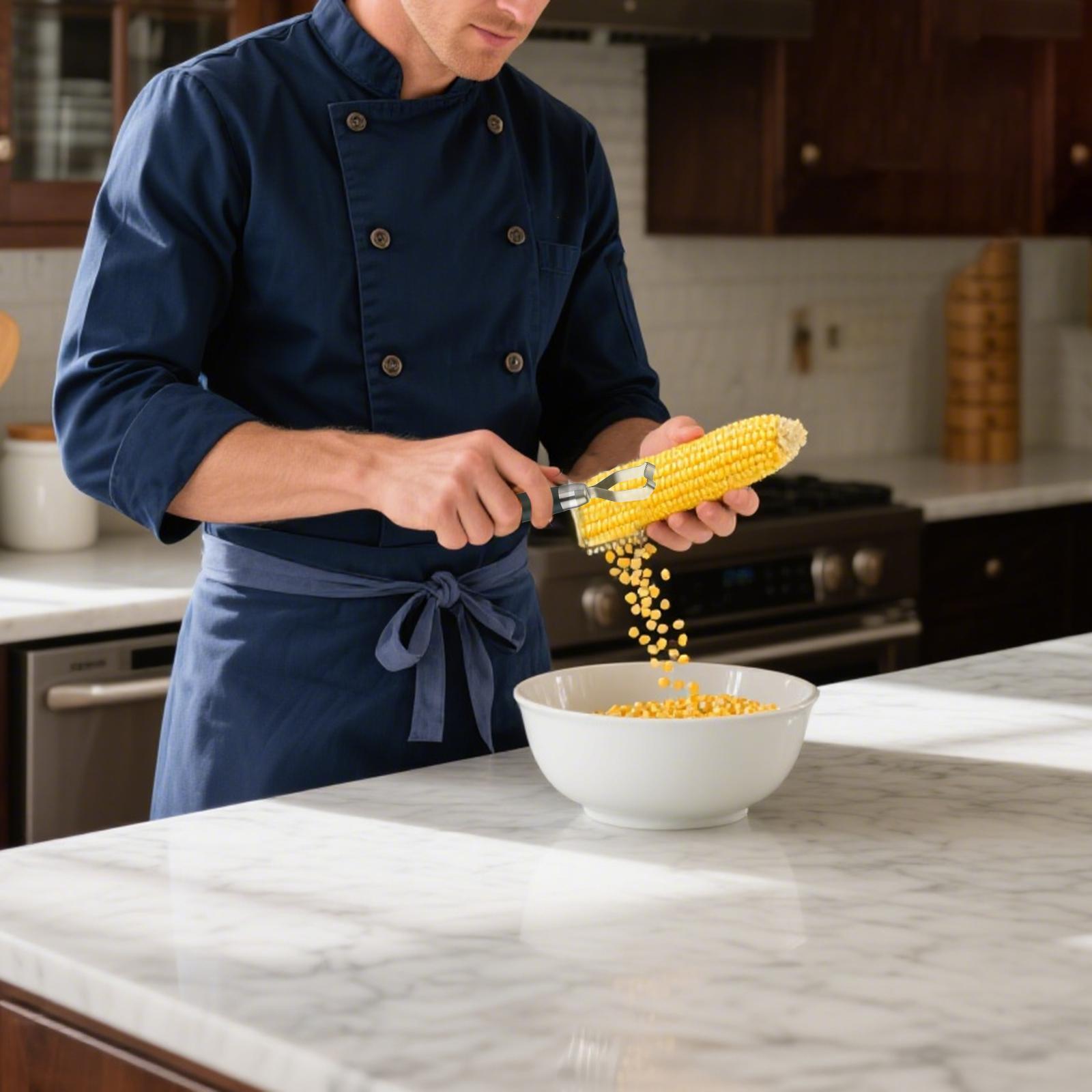 ステンレス製のトウモロコシの皮むき器、人間工学に基づいたハン - Kitchen Gadgets I Need のレビューと価格