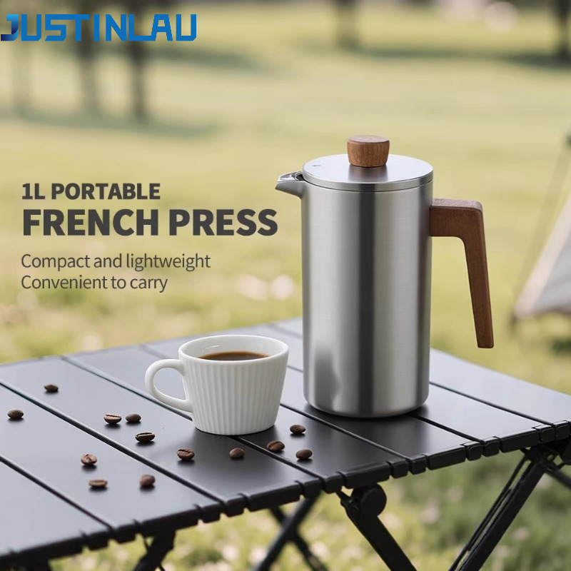 JUSTINLAU 1000ml ステンレス鋼フレンチプレス - French Press Coffee Maker のレビューと価格