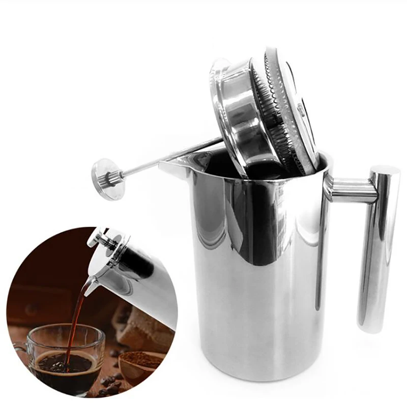 二重壁断熱コーヒーポットフィルター耐熱フレンチプレスコーヒー - French Press Coffee Maker のレビューと価格
