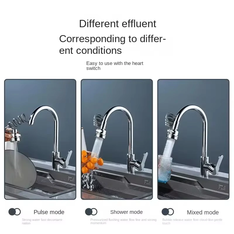 新しい3モードシンク蛇口360度回転フィルター延長チューブシ - Kitchen Gadgets That Make Life Easier のレビューと価格