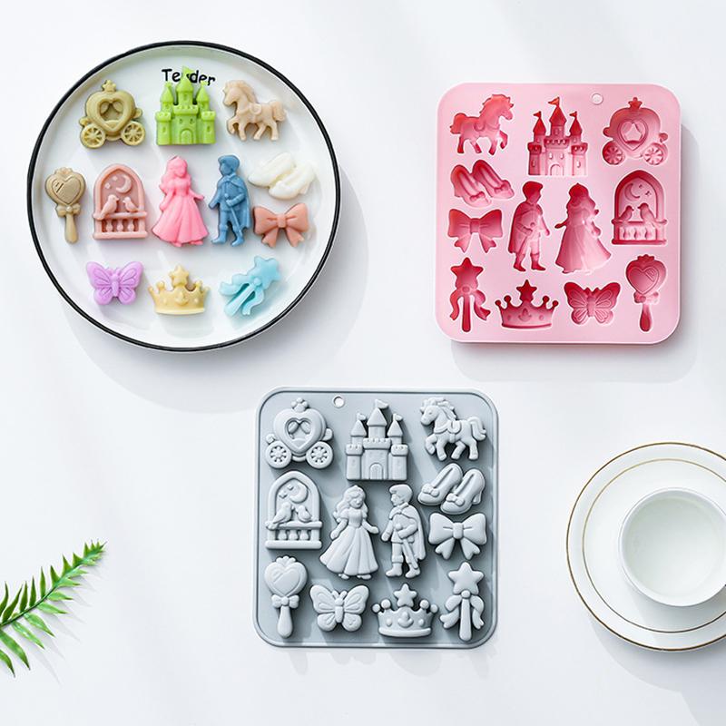 12個の型がある3Dプリンス・プリンセスシリコンモールド（ケ - Silicone Mold Baking のレビューと価格
