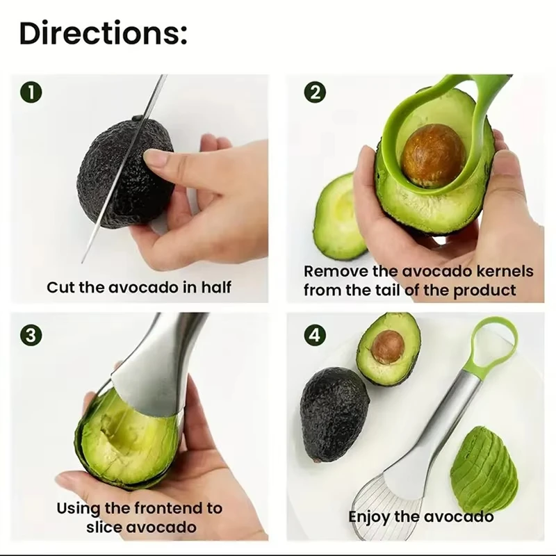 ステンレス製アボカドスライサー 2 in 1 フルーツピーラ - Avocado Slicer Tool のレビューと価格